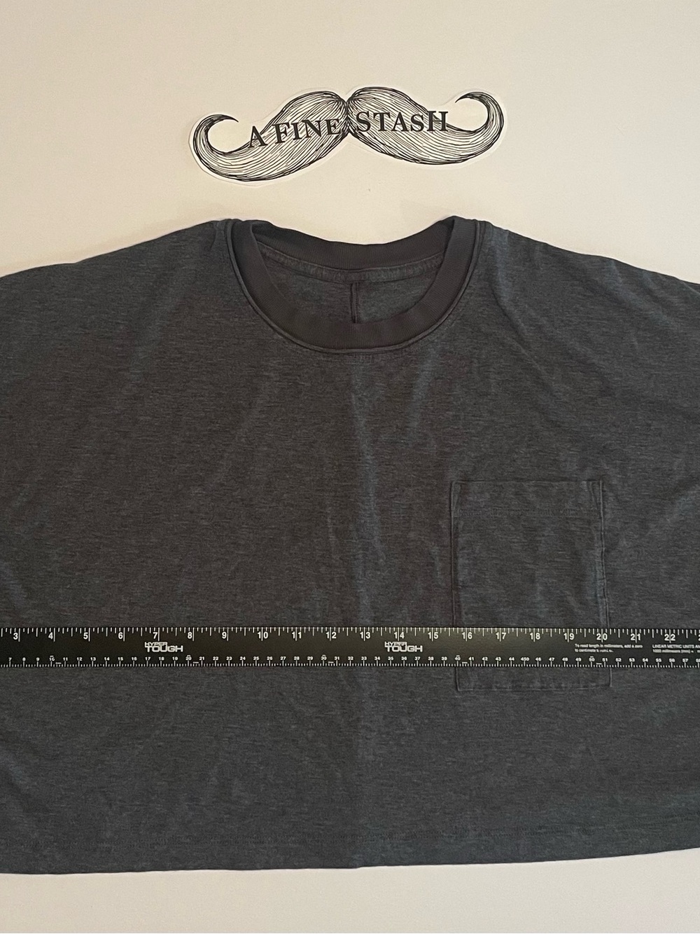 Lululemon Fundamental Oversized Pocket T-Shirt Heathered Dark Grey Boxy Tee M